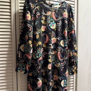 LOFT Multicolor Floral Long Sleeve Dress